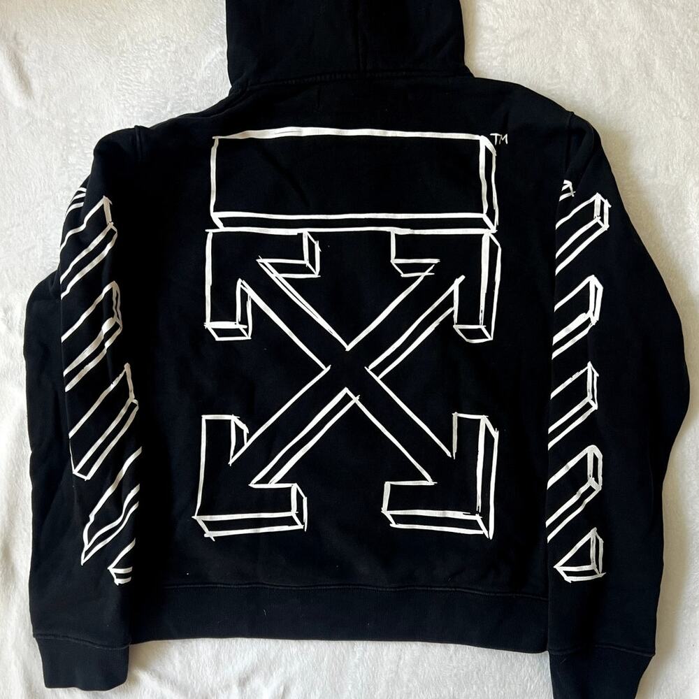 Off White Hoodie XL Black Arrows Graphic Pullover
